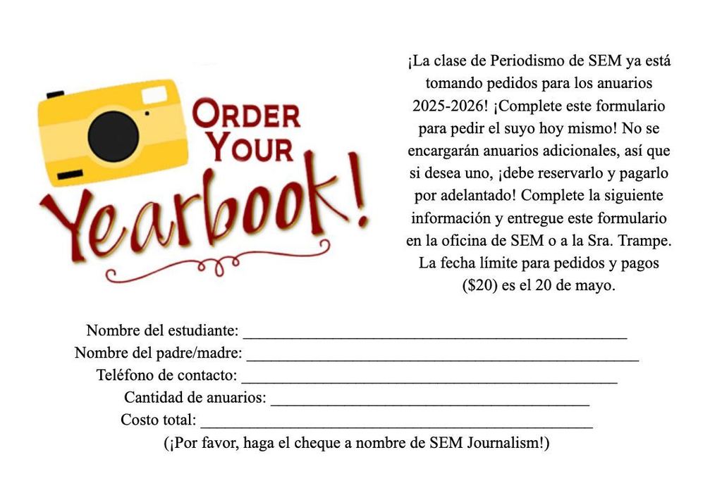 Spanish Version of Yearbook Order Form