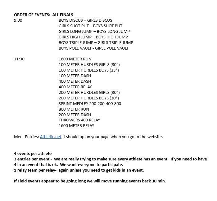 Kenesaw JH TR Schedule 2026