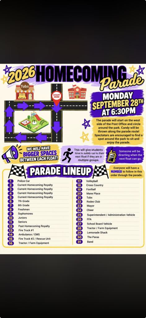 Homecoming Parade Lineup 2026