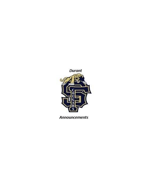 Durant Elementary Announcements