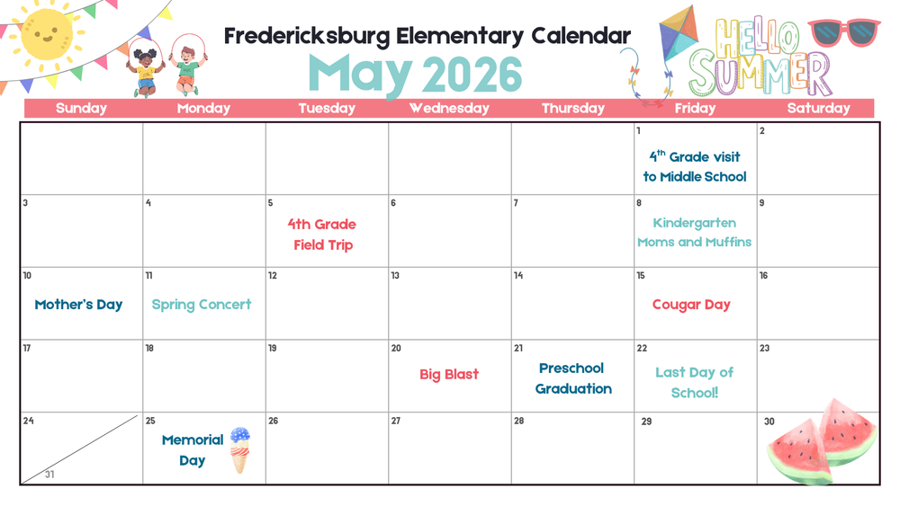 FES May Calendar