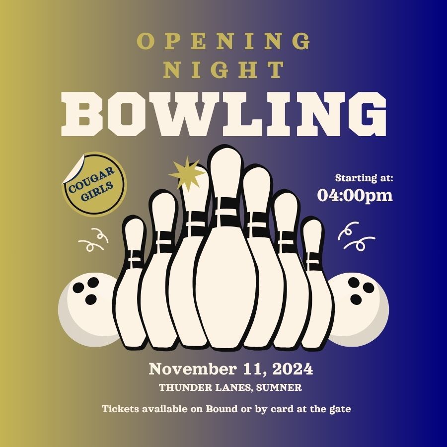 Cougar bowling tonight 4 pm thunder lanes