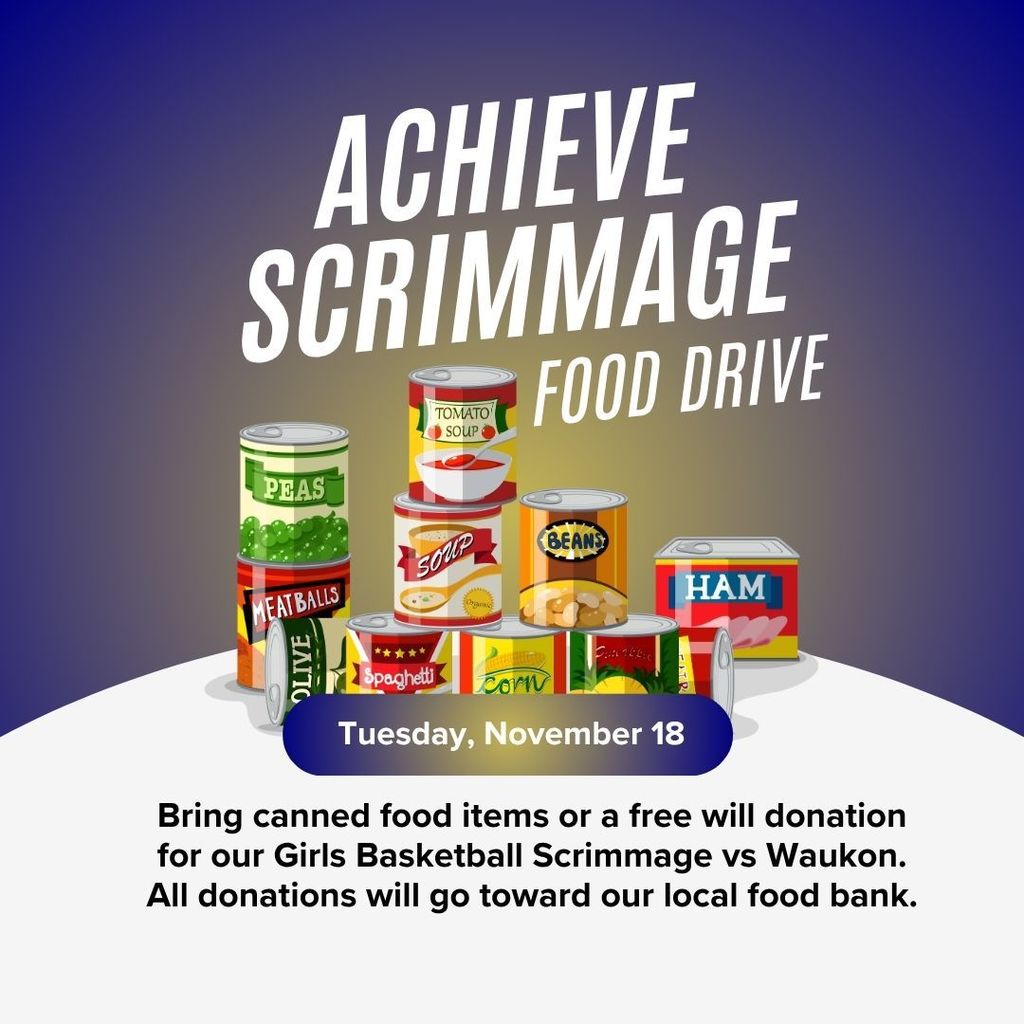 COUGARS GIRLS BASKETBALL: Join us for our Girls Basketball Achieve scrimmage and help us support the local community at the same time. Tuesday, November 18th @ SFHS vs Waukon ENTRY FEE: CANNED GOOD ITEMS OR FREE-WILL DONATION 100% of all canned goods and donations will go directly to support our Local Food Bank