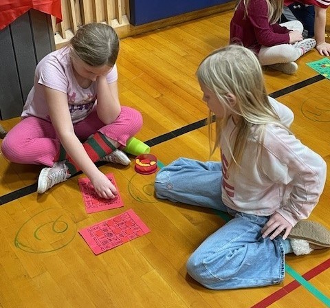 Students playing bingo