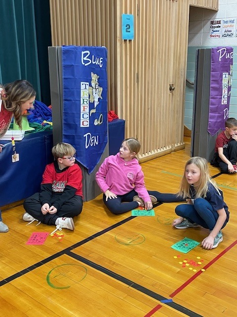 Students playing bingo