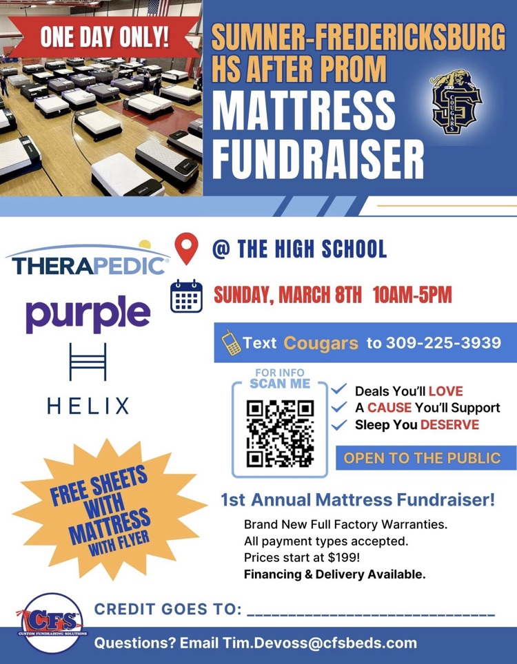 Post Prom fundraiser at SFHS on March 8th.