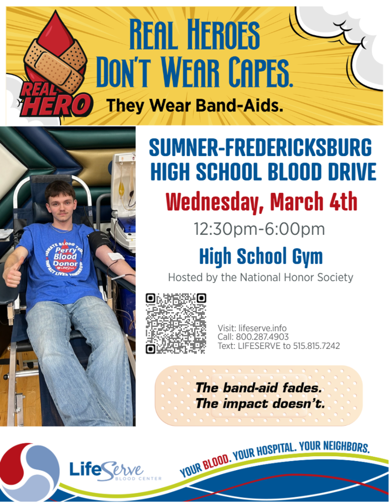 SFHS blood drive March 4th.