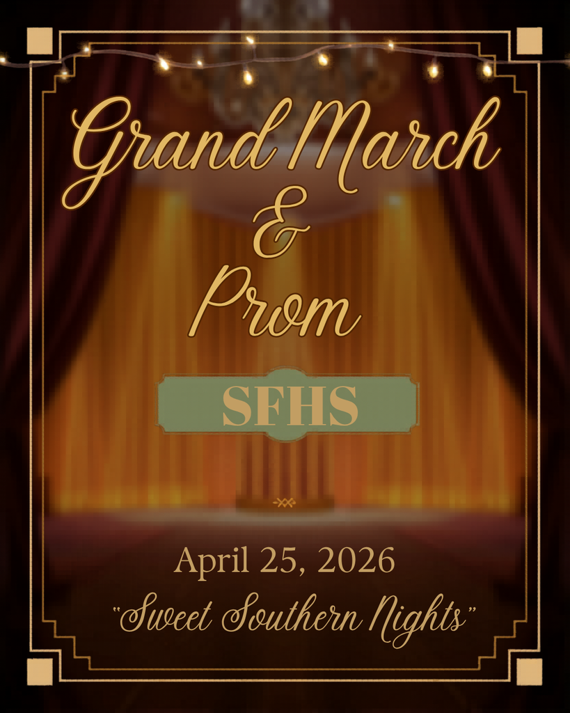 Upcoming SFHS Events the week of Apr. 20: April 20: Trapshooting @ Turkey Valley, 4 pm. Girls T&F @ Hudson 4:30 pm. April 21: B/G Golf Triangular @ SFHS-Meadowbrook CC 4:00 pm. B/G T&F @ Oelwein 4:30 pm. April 22: No Events April 23: 116th Drake Relays. April 24: 116th Drake Relays. B/G Golf Triangular @ Maple Hills CC 4:15 pm. B/G T&F @ NFV 4:30 pm. April 25: 116th Drake Relays.SFHS Grand March @ 7 pm & SFHS Prom @ 8 pm. April 26: No Events Full Calendar and Details: https://www.gobound.com/ia/schools/sumnerfredricksburg