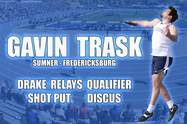 Congratulations, Gavin!! drake relay qualifier in the shot out and discus