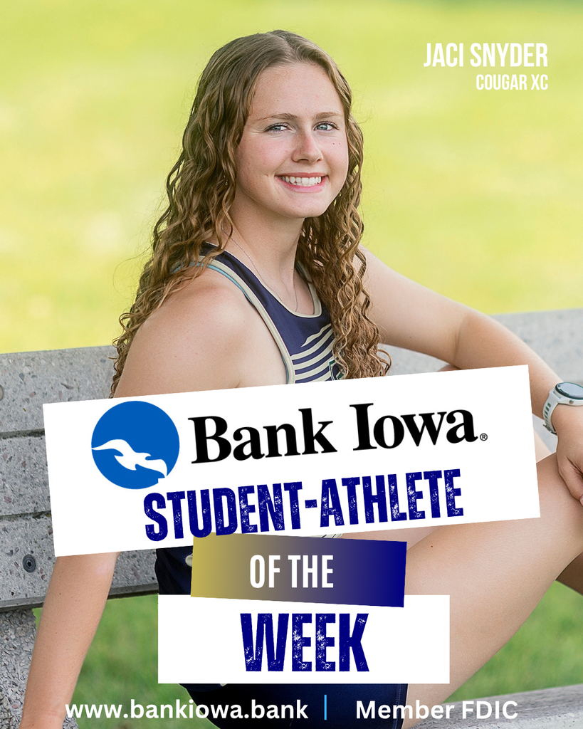 Bank Iowa SFHS Student-Athletes of the Week: Jaci Snyder and Jack Leete  "Jaci has been a solid leader and embodies what it means to be a dedicated SFHS student-athlete. She isn’t afraid to step outside her comfort zone, embrace challenges, and put in the work. She has medaled in all four races so far this season, and we are incredibly proud of her growth and determination. We’re excited to see what the rest of her senior season has in store!" - Coach Jones "Jack has a tremendous passion for football and brings an outstanding work ethic every day. He is a source of positivity and resilience for our team, and is willing to push through adversity and put the team first. Jack continues to challenge himself and those around him to improve, helping lead the team" -Coach Coyle 