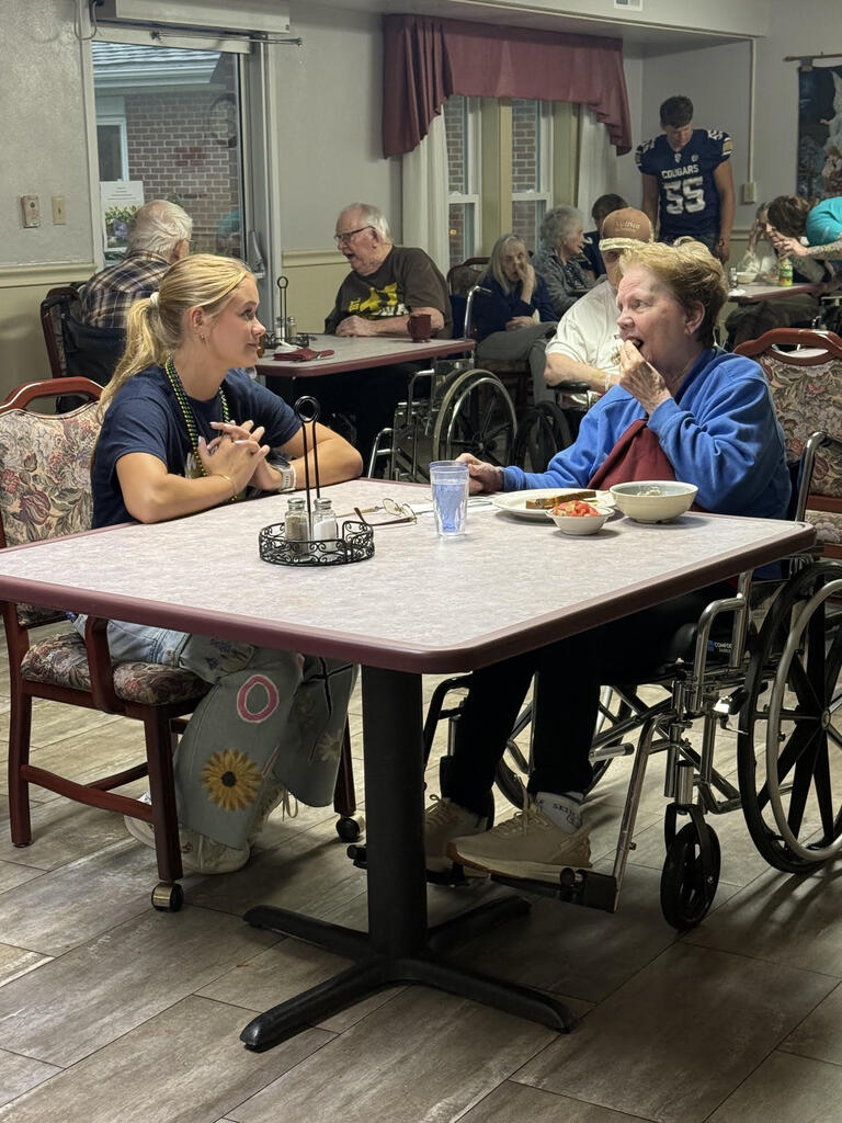 Proud of Our Cougars!  This past Friday we had a great group of students spend time visiting with residents at Hillcrest Living, and we couldn’t be prouder of how they represented Sumner-Fredericksburg!  It was great to see our students sitting down, having conversations, sharing stories, listening, laughing, and building connections with members of our community.  Experiences like this are a great reminder that being a Cougar is about more than what happens in the classroom, on the court, or on the field. It’s also about being a positive presence in our communities, making a difference in the lives of others, and learning from one another.  Thank you to Hillcrest for welcoming our students and giving them this opportunity. 