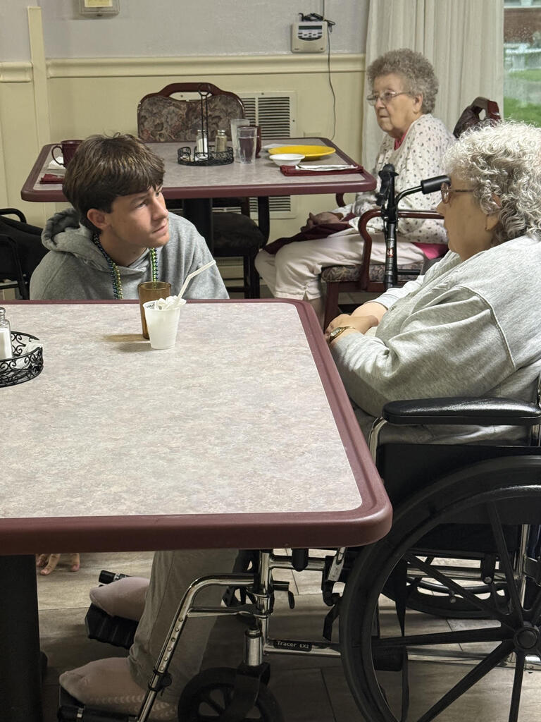 Proud of Our Cougars!  This past Friday we had a great group of students spend time visiting with residents at Hillcrest Living, and we couldn’t be prouder of how they represented Sumner-Fredericksburg!  It was great to see our students sitting down, having conversations, sharing stories, listening, laughing, and building connections with members of our community.  Experiences like this are a great reminder that being a Cougar is about more than what happens in the classroom, on the court, or on the field. It’s also about being a positive presence in our communities, making a difference in the lives of others, and learning from one another.  Thank you to Hillcrest for welcoming our students and giving them this opportunity. 