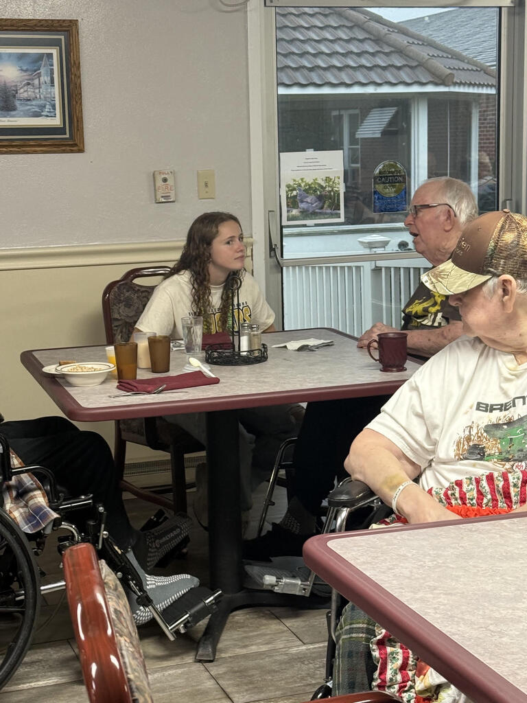 Proud of Our Cougars!  This past Friday we had a great group of students spend time visiting with residents at Hillcrest Living, and we couldn’t be prouder of how they represented Sumner-Fredericksburg!  It was great to see our students sitting down, having conversations, sharing stories, listening, laughing, and building connections with members of our community.  Experiences like this are a great reminder that being a Cougar is about more than what happens in the classroom, on the court, or on the field. It’s also about being a positive presence in our communities, making a difference in the lives of others, and learning from one another.  Thank you to Hillcrest for welcoming our students and giving them this opportunity. 
