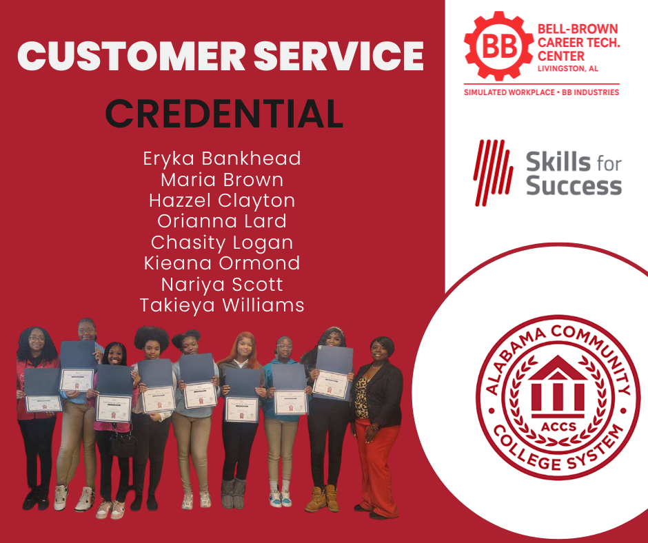 Customer Service Credential:  Eryka Bankhead Maria Brown Hazzel Clayton Orianna Lard Chasity Logan Kieana Ormond Nariya Scott Takieya Williams