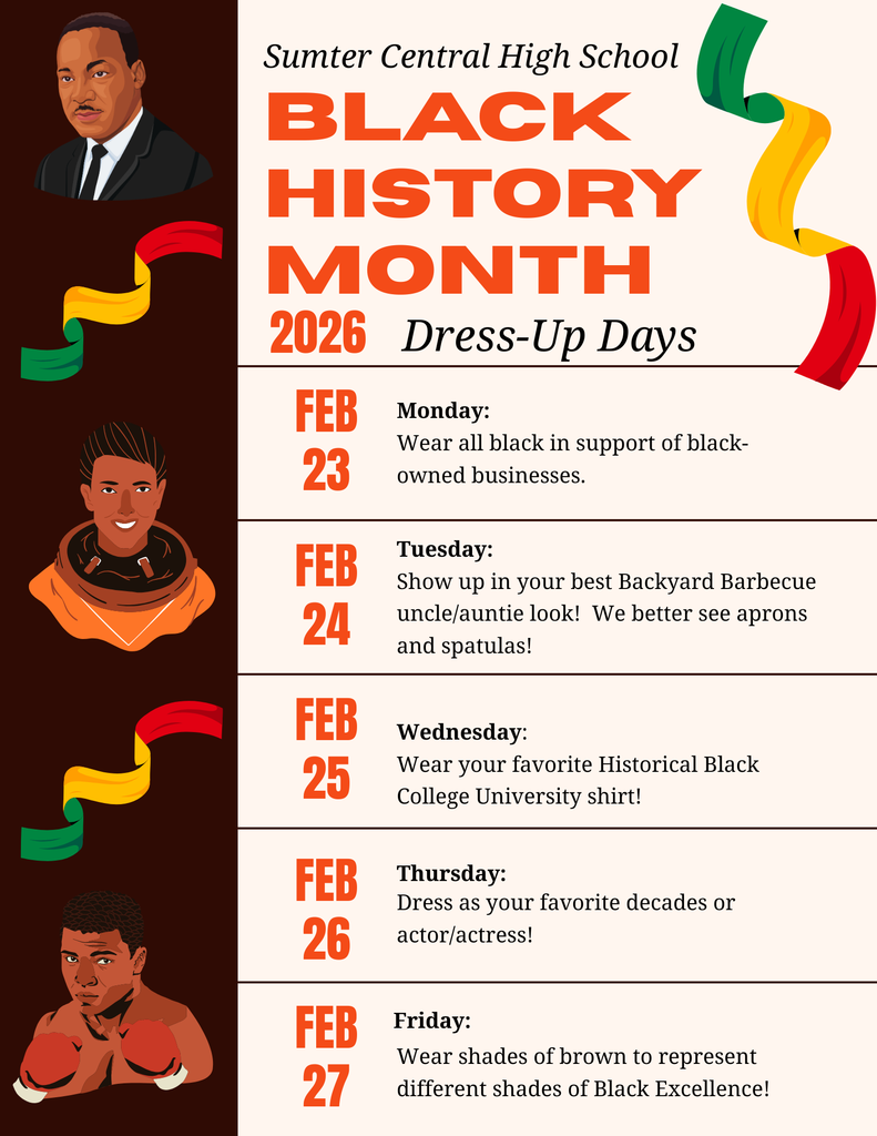 Black History month dress up days for next week. 