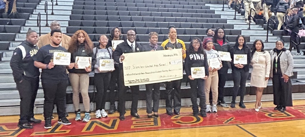 ASU scholarship recipients with Dr. B, principals and ASU reps