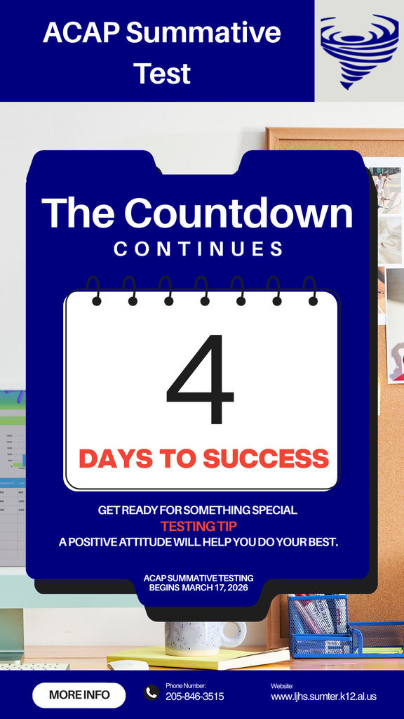 4 Days until testing. A positive attitude will help you do your best.