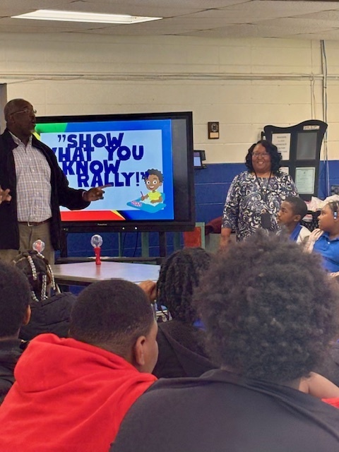 SCHS Principal West and LJHS Principal Pace encourage students to do their best.