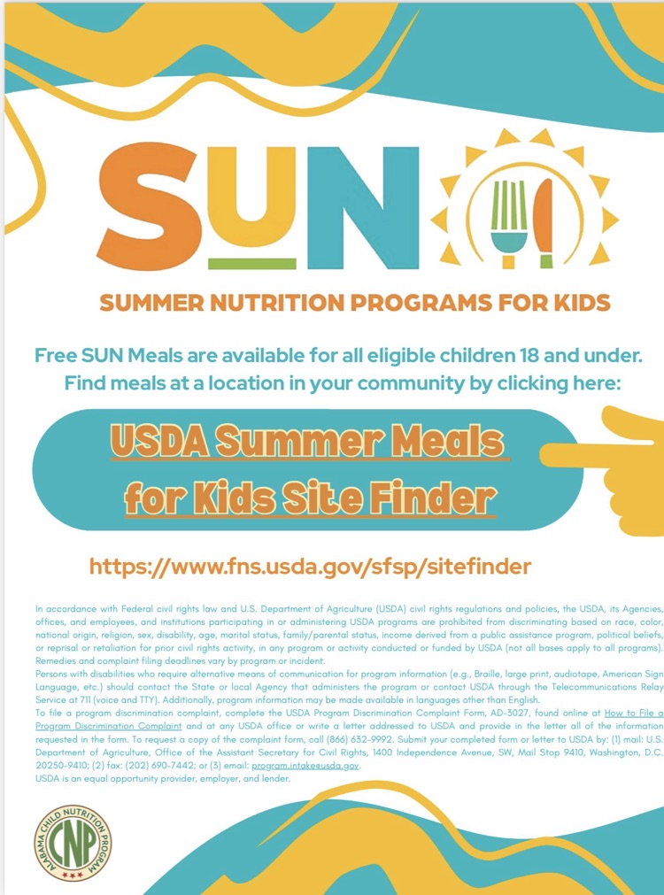 ☀️ Free summer meals are available for children and teens ages 18 & under this summer! Breakfast and lunch will be served at Sumter Central High School. 🍎🥪 #SummerMeals #SumterCountySchools