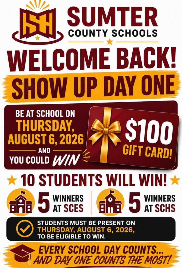 show up on August 6 and win a $100 gift card. up to 10 students can win