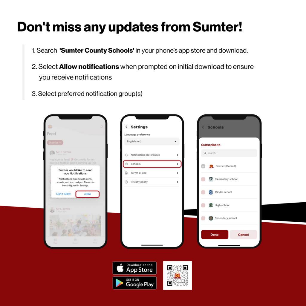 flyer about downloading district app