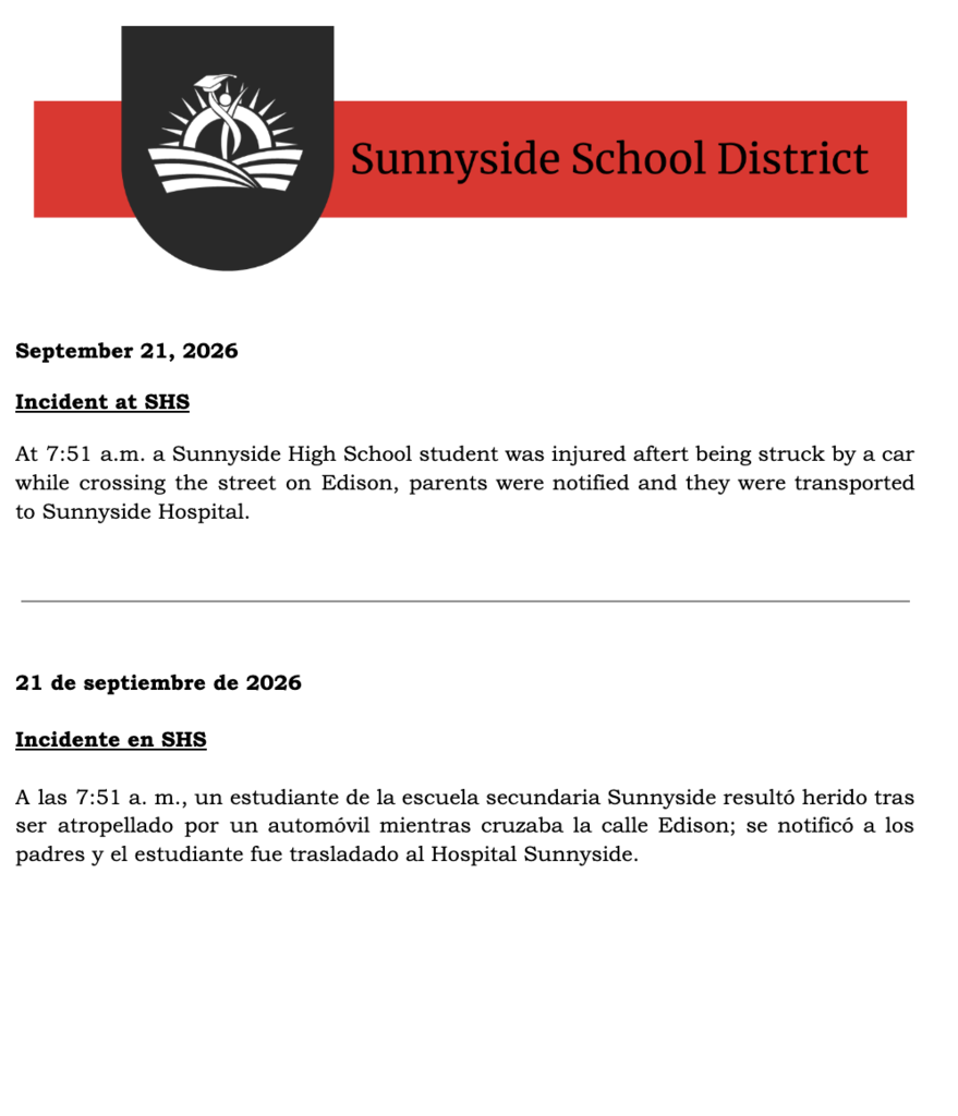 SHS Student Accident