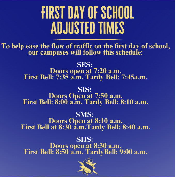 Adjusted arrive first day of school