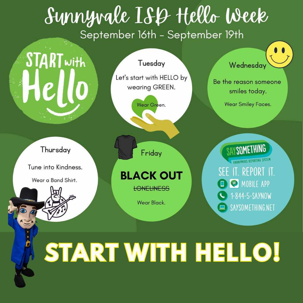 Hello Week: Sept. 16 - 19