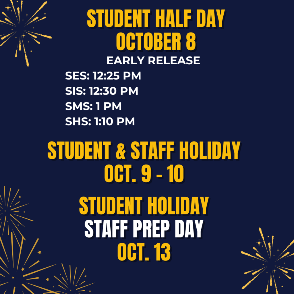 Student Holidays  - October, 2025