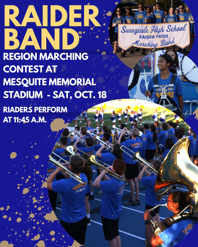 Raider Band Competition Oct. 18 at 11:45 a.m. - Mesquite Memorial Stadium