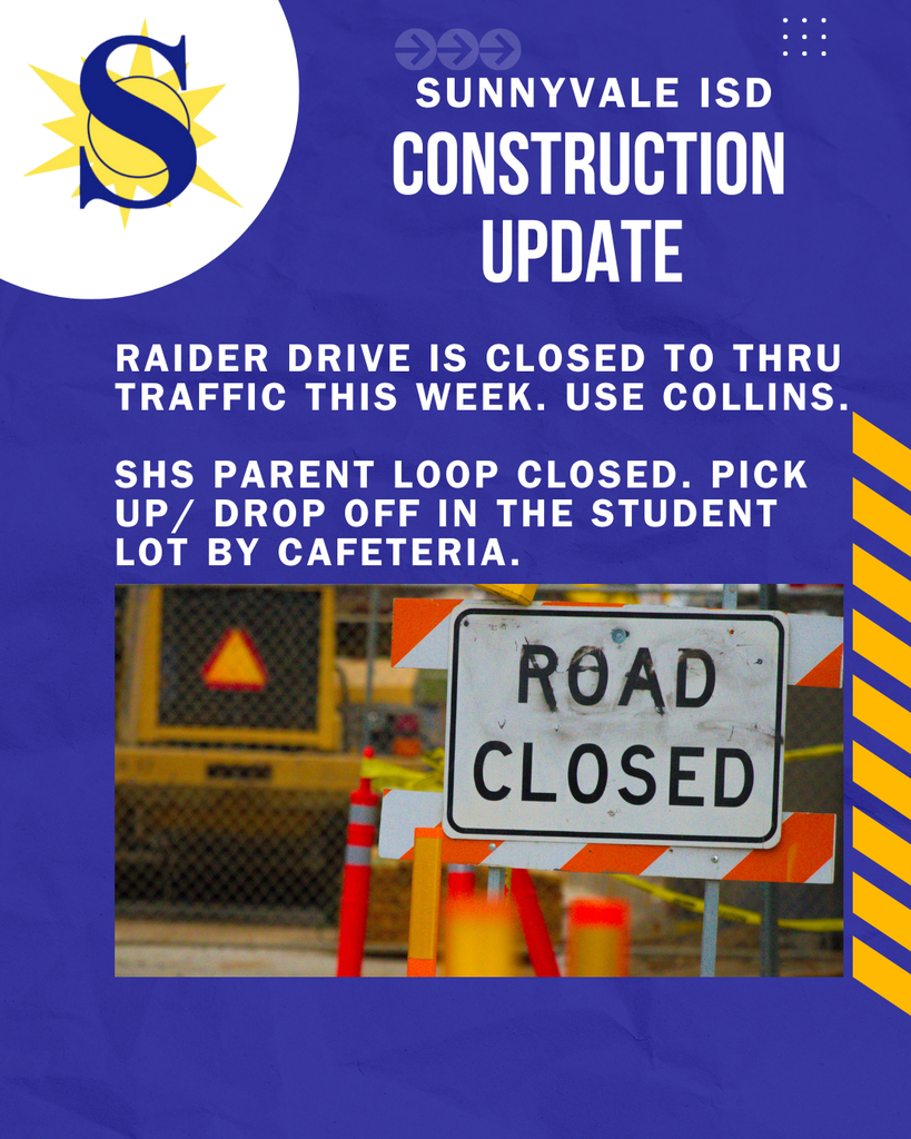 Raider Drive closed to thru traffic this week.