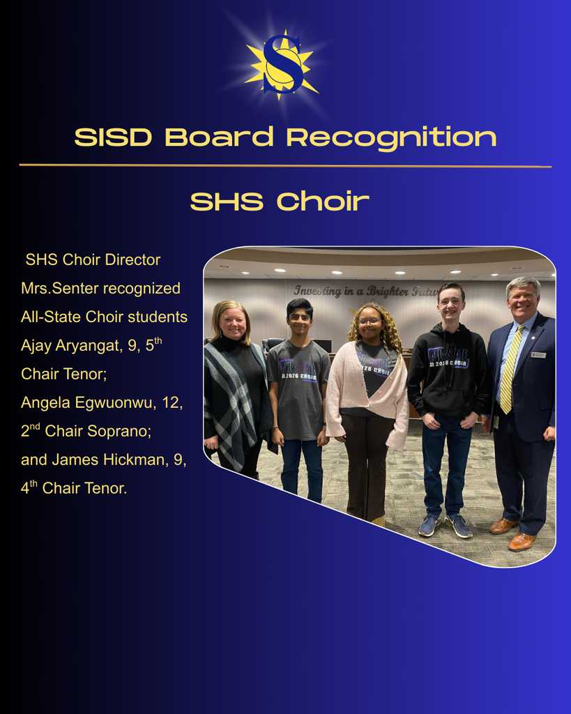 SISD Board Recognition - SHS Choir All State