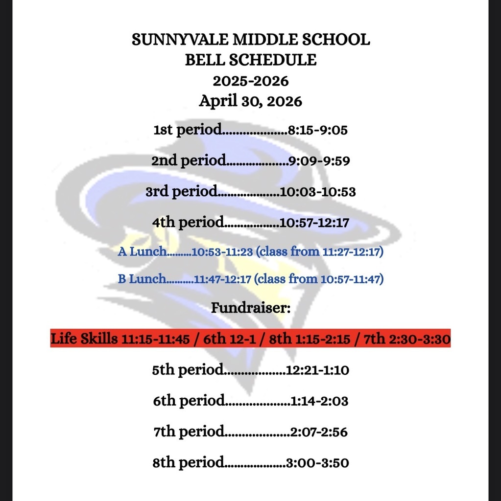 Bell Schedule for April 30
