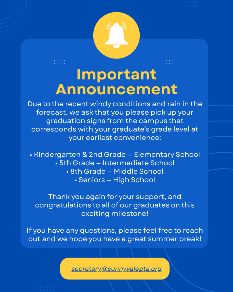 PTA - Graduation Sign Pick Up