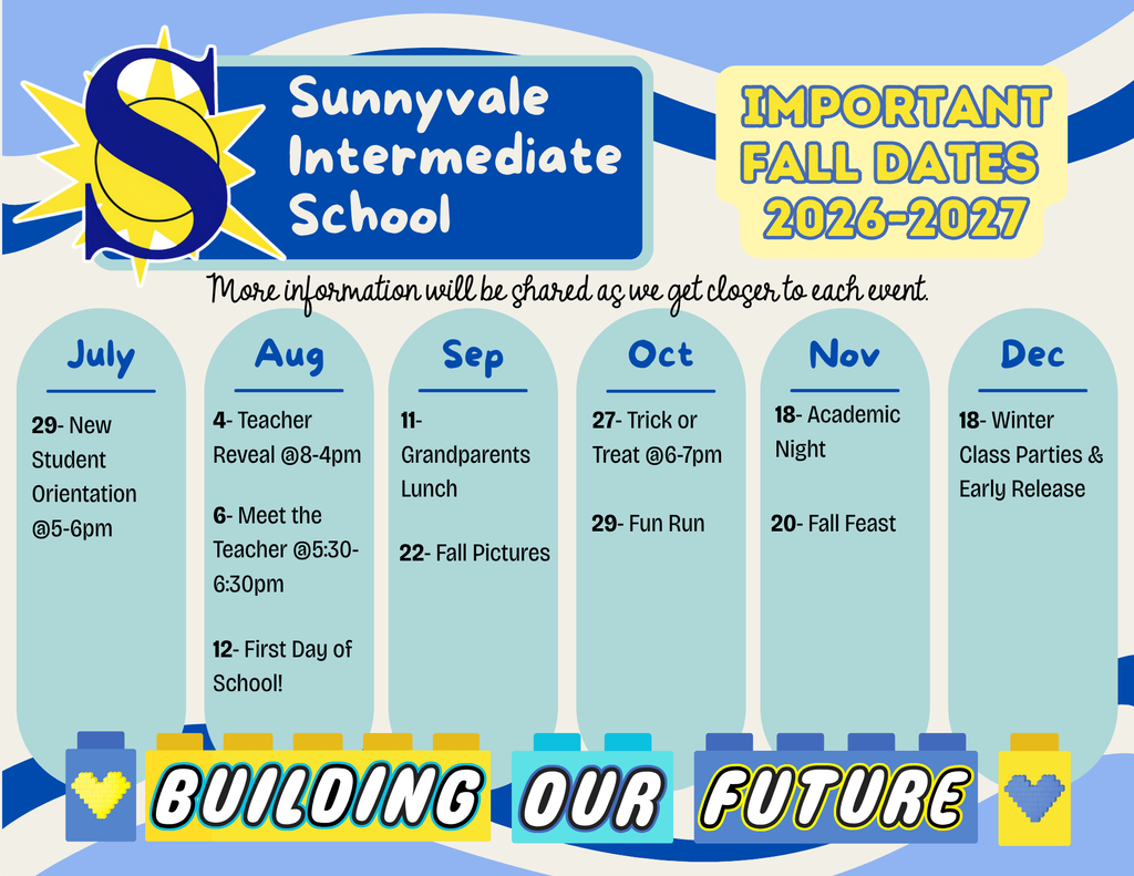 SIS- Important Fall Dates