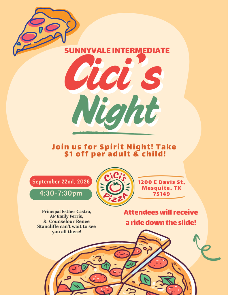 Spirit Night @ Cici's!