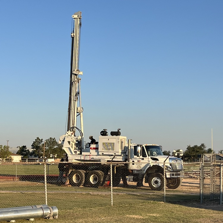 truck to put up new light poles