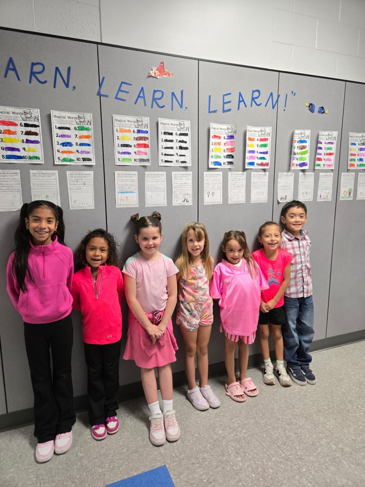 students dressed in pink
