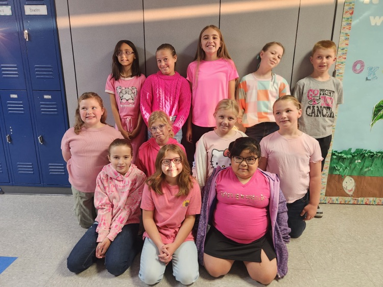 students dressed in pink