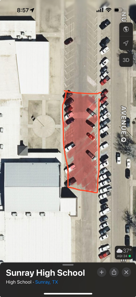 Places not to park, reserved for Veterans