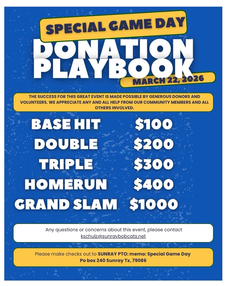 game day donation flyer