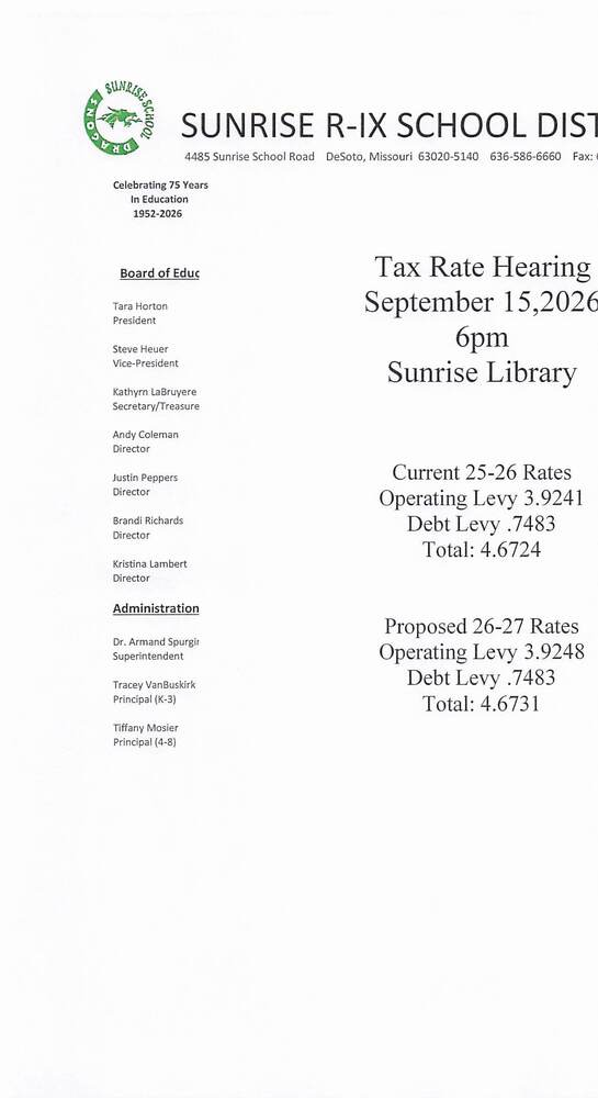 Tax Rate Hearing