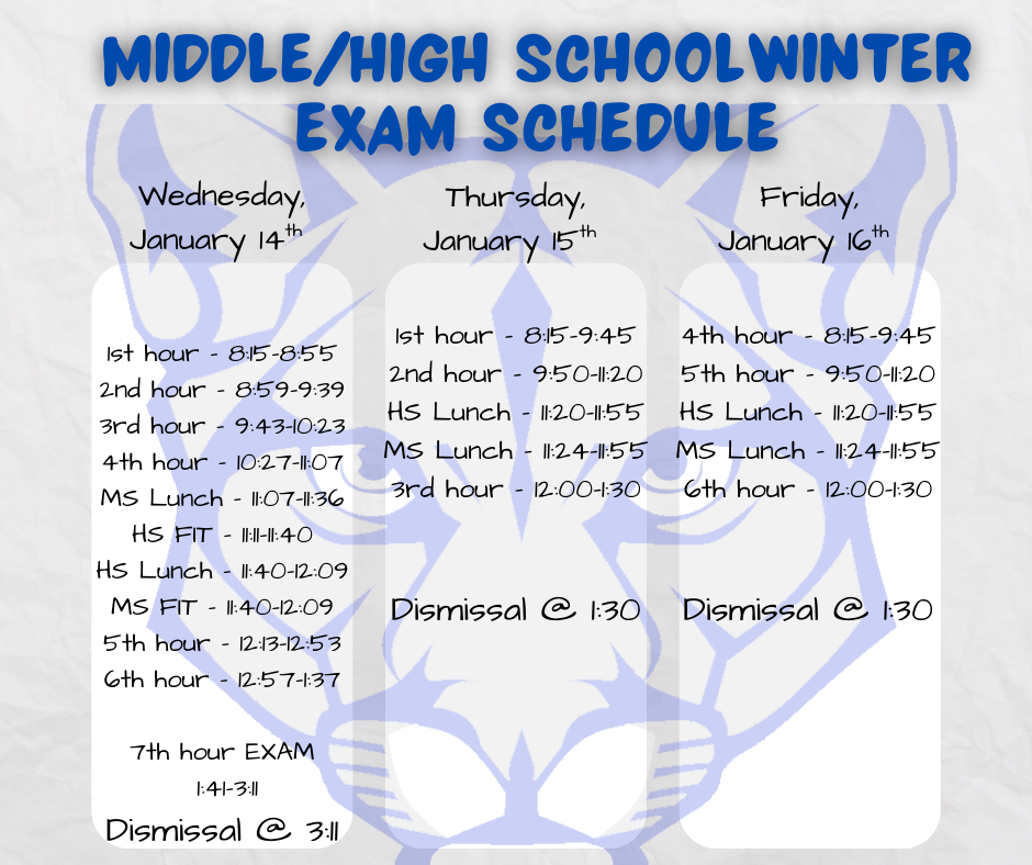 Winter Exam Schedule