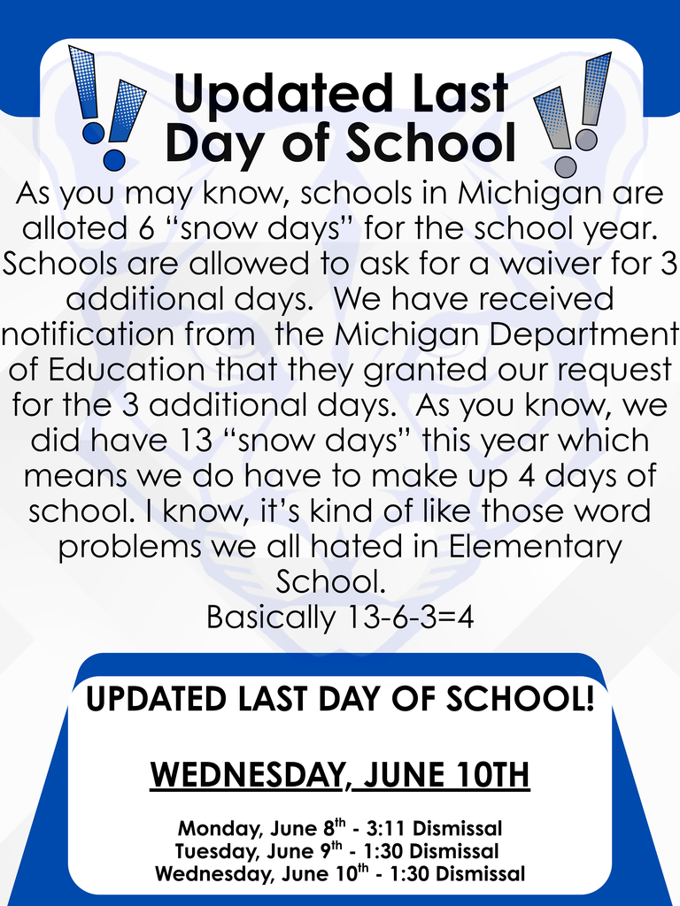 Last Day of School Update