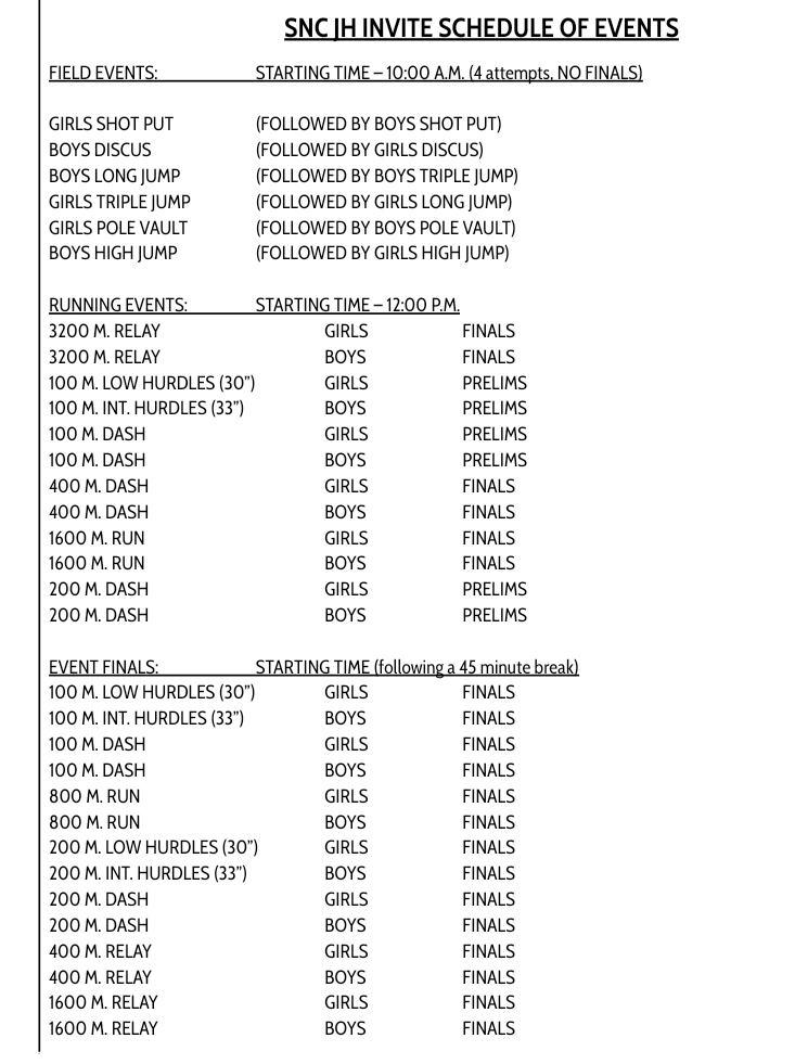 Middl eSchool T&F