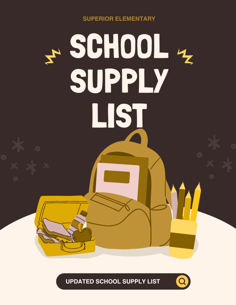 Brown and Yellow Illustration School Supplies Flyer 