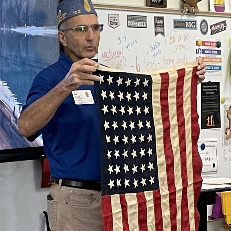 Randy shared a flag with 48 stars that would have last been flown in 1959. 
