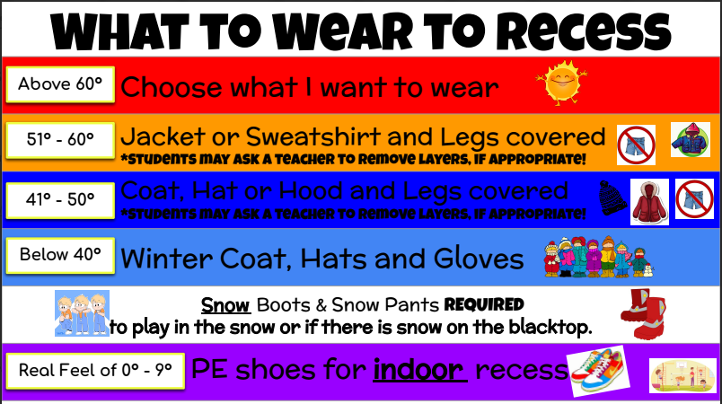 what to wear to recess