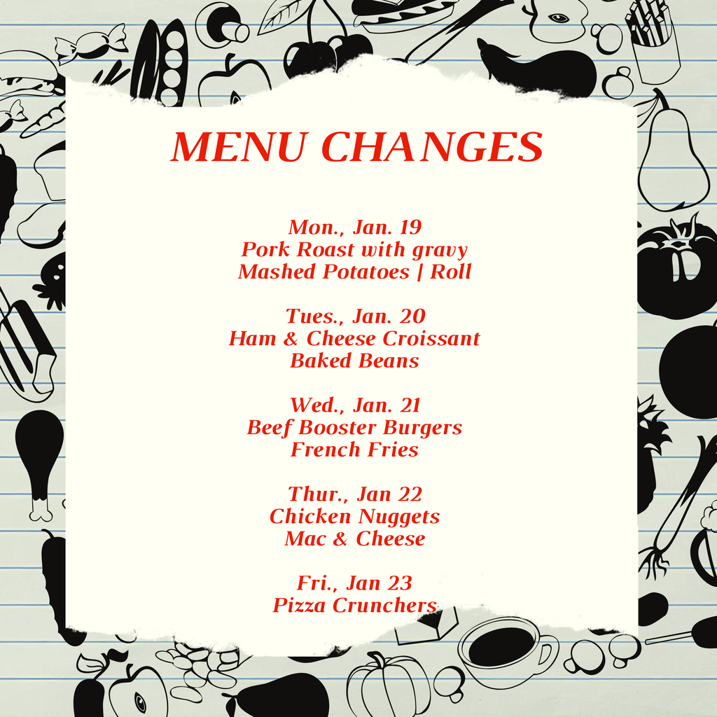 menu changes