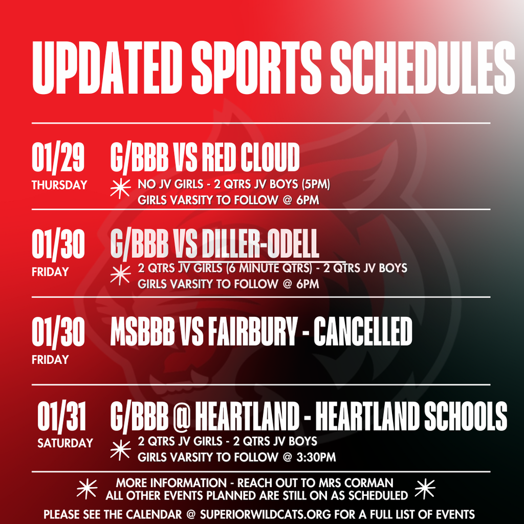 Updated Schedule